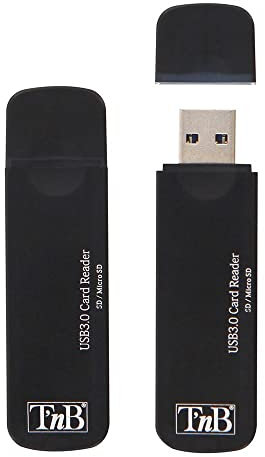 T'nB Pocket Reader - Lector de Tarjeta de Memoria (USB 3.0), Color Negro