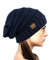 NYFASHION101 Lose bauschige Winter Strickmütze - Navy Blau