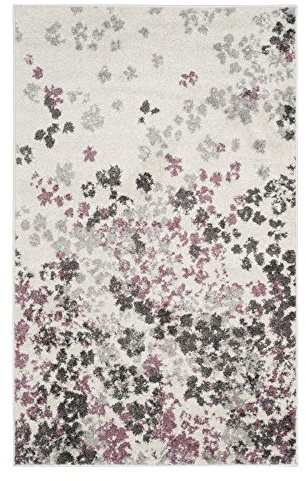 SAFAVIEH Adirondack Collection Accent Rug - 3' x 5', Ivory & Purple, Floral Design, Non-Shedding & Easy Care, Ideal for High Traffic Areas in Entryway, Living Room, Bedroom (ADR115L)