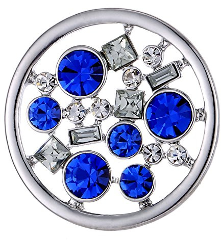 Morella Damen Coin 33 mm Universum mit Zirkoniasteinen blau