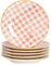 Nicola Spring Patterned Side/Dessert Plates - 180mm (7 Inches) - Turquoise/Red Swirl Design - Box Of 6