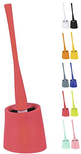 Spirella WC Bürste Klobürste Toilettenbürste hochwertig „Move“ mit hygienischem Behälter ØxH: 12,5 x 40cm - Rot