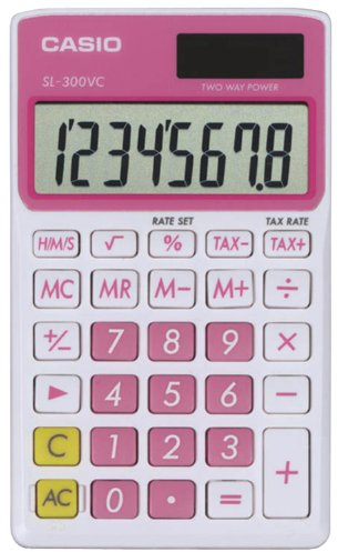 Casio SL-300VC - Calcolatrice con funzione standard, rosa