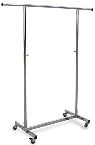 GERSO Reiserollständer höhenverstellbar 100-180cm Kleiderstange rollbar ausziehbar 98-135cm Kleiderständer auf Rollen Auszüge