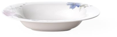 Villeroy & Boch Mariefleur Gris Basic Assiette creuse ovale, 24 x 21 cm, Porcelaine Premium, Blanc/Multicolore