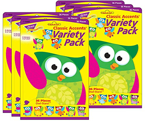 Classic Accents Variety Pack, Owl-Stars, 6 x 7.88 [ T10996 ]