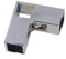 BQLZR Alluminum Silver 3 Way L Shape Chrome Plated Connector Square Tube Clamp for 25mm Pipe Dress Hanging Wardrobe Rail