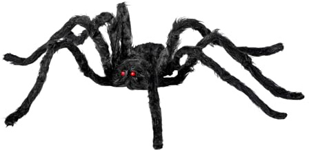 W WIDMANN MILANO Party Fashion - Haarige Riesenspinne, 75 cm | Modellierbare Spinnenbeine, Halloween-Dekoration für Horror, Mottoparty und Gruselkulisse