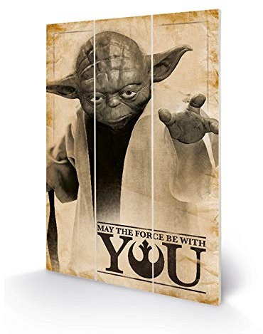 Star Wars MW11809P Kunstdruck auf Holz, 20 x 29,5 cm (La Force), Mehrfarbig, 5 x 1,2 cm
