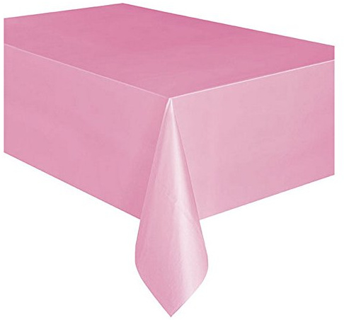 Unique Plastic Party Tablecloth Reusable Rectangular (19 Colours, Sold Single) Pink One Size
