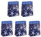 Sigel GT025/5 große Papier-Geschenktüten 33 x 26 cm, Weihnachten 5er Set, blau, Shining stars, Papier-Geschenktaschen Weihnachten