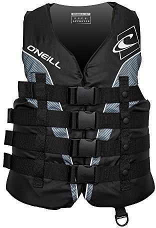 O'Neill Men's Superlite USCG Life Vest,Black/Black/Smoke:White,L
