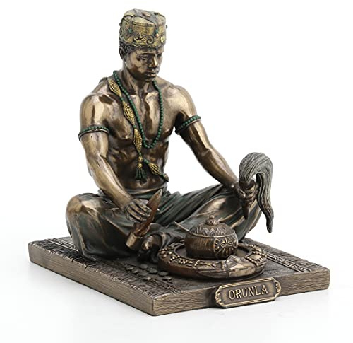 Veronese Design 5 1/8 Tall Orunla the Orisha of Wisdom Destiny and Prophecy African God Statue Cold Cast Resin Antique Bronze Finish