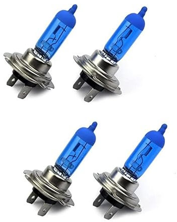 4x Stück H7 55W PX26D 12V UV-Kristallglas XENON OPTIK Halogen Lampen Long Life Birnen Super White + 2x T10 Glassockellampen Autolampen
