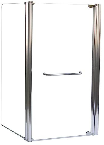 ONDÉE, Pare-baignoire TULPA, Transparent avec porte serviette chromé, 120x140cm, Epaisseur 4mm, Installation réversible, Profilé ajustable laqué blanc (+25mm) Verre trempé