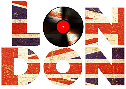 PLAGE 152776 48 x 68cm Deko Wandaufkleber London, Vinyl, bunt, 68 x 0,1 x 47,7 cm