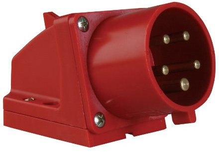 PCE 47407L - Enchufe CEE para pared (32 A, 5 pines), color rojo