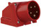 PCE 47407L - Enchufe CEE para pared (32 A, 5 pines), color rojo