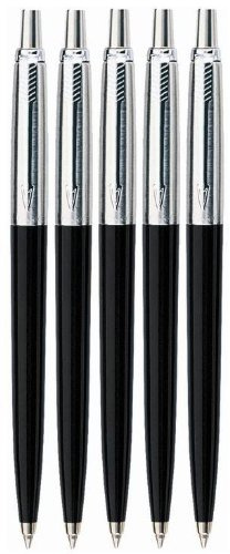 Parker Jotter Kugelschreiber, Schwarz, 5 Stück