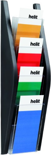 helit H6270395 - Wandbogendisplay „the arc“ 4 x 1/3 DIN A4 hoch, schwarz