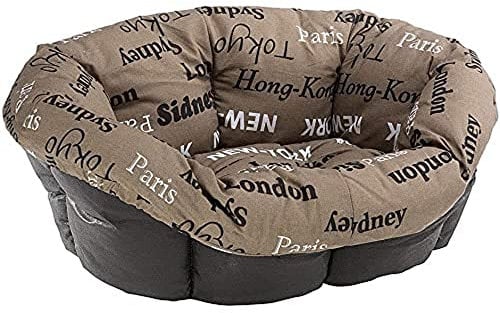 Ferplast Hundekissen, Hundebett und Katzenbett SOFA 'CUSHION 2 Kissen für Haustiere, gepolsterter Bezug, weiche waschbare Baumwollpolsterung, verstellbar mit Gummizug, 52 x 39 x h 21 cm braun