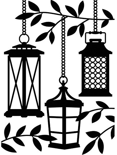 Darice 1219-400 - Carpeta de estampación con diseño faroles en árbol, Color Transparente
