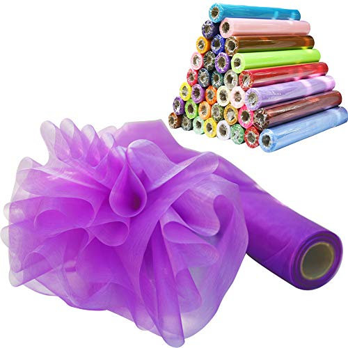 Time to Sparkle 29CM X 26M Organza Rolle Weich Schiere Stoff Hochzeit Party Geschenke-Lila