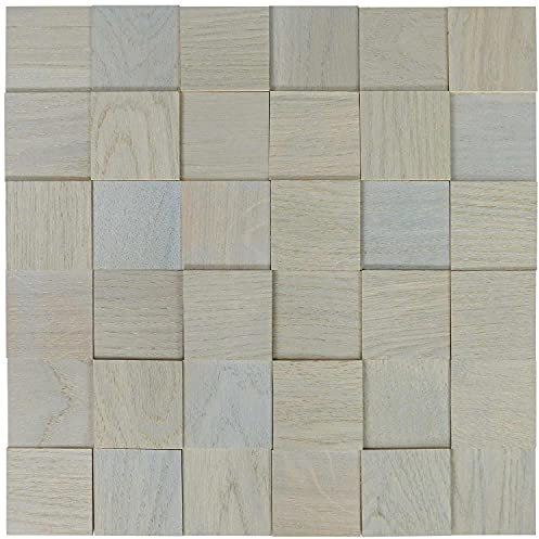 wodewa Holz Wandverkleidung selbstklebend 3D Optik Eiche Grau 30x30cm Wandpaneele Moderne Wanddekoration Holzverkleidung Wohnzimmer Schlafzimmer