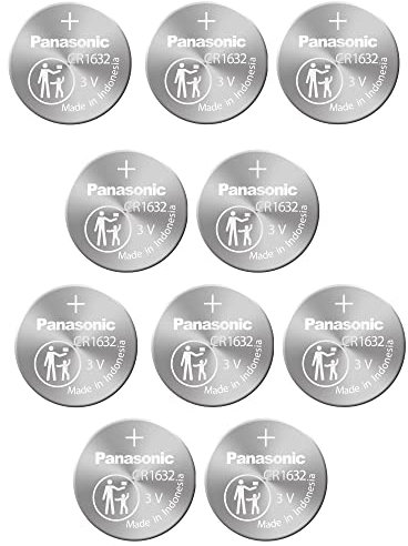 Panasonic Lithium-Knopfzelle CR1632, 3 V, 10 Batterien pro Packung