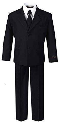 US Fairytailes Formal Boys Suit from Baby to Teen (5, Black)