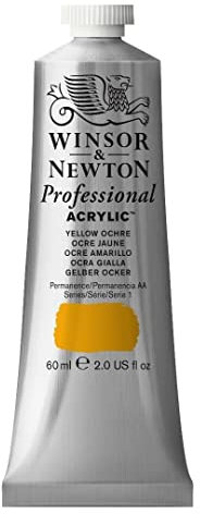 Winsor & Newton 2320744 Professional Acrylfarbe in Künstlerqualität, hohe Farbbrillanz & Deckkraft, Archivqualität, 60ml Tube - Gelber Ocker