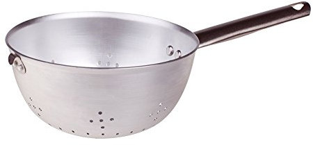 Pentole Agnelli ALMA14032 Alluminio Professionale 3 mm, Colapasta Sferico con Manico e Gancio, 32 cm