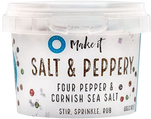 Cornish Sea Salt Pinch Pots - 8 x Tubs - Select Variety (Luxury Salt & Pepper)