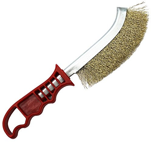 AllTrade Direct 6 x Brake Caliper Hand Wire Brush Heavy Duty Brass Plated Red Handle not Spid