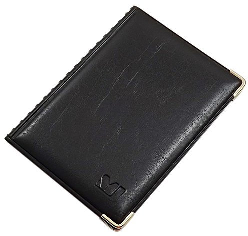 myledershop Exclusive Pochette de Carte d'identité et Porte Carte de crédit 12 Compartiments MJ-Design-Germany Made in UE en diverses Couleurs et Designs (Désign 2 / Noir)