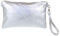 Girly Handbags Womens Genuine Italian Metallic Leather Clutch Bag - Silver