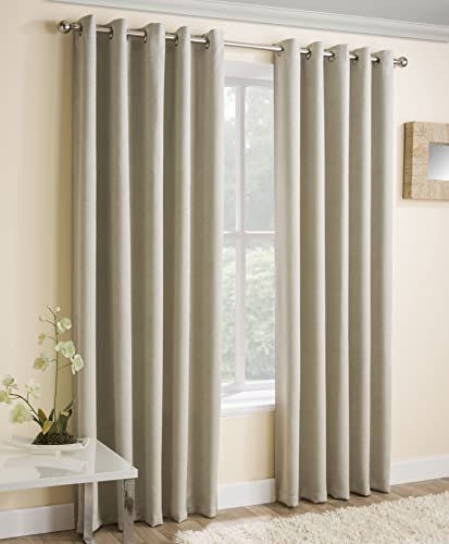 Enhanced Living - Vogue Cremefarbener Ösenvorhang, Dimout, Thermogardine, Blockout-Gardine (Breite — 90 Zoll (229 cm) x Länge — ca. 137 cm (54 Zoll) (137 cm)