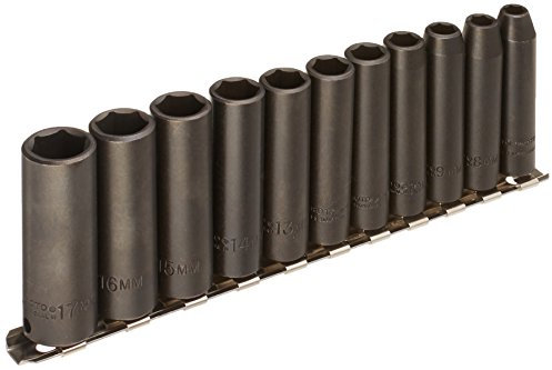Stanley Proto J72212 11 Piece 6 Point 3/8 Drive Deep Metric Impact Socket Set