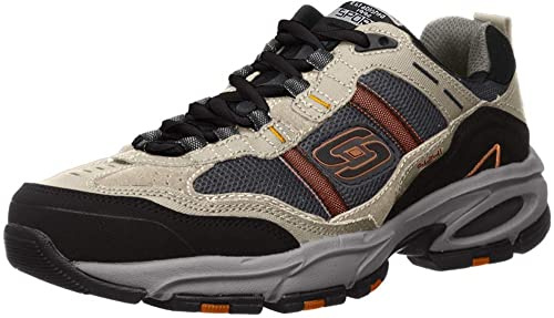 Skechers Men's Vigor 2.0 Trait Sneaker, Taupe Black, 8 UK Wide