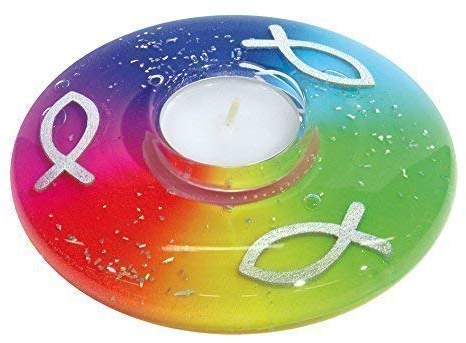 Gilde Dreamlight Ufo mini ICHTYS Teelichthalter für Konfirmation + Kommunion