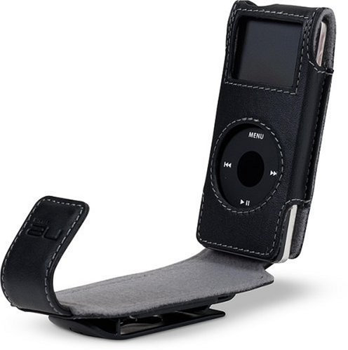 Belkin iPod Klappledertasche (geeignet für iPod nano 2. Generation) schwarz