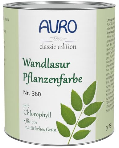AURO Lasure murale végétale, Blattgrün - No. 360-61 - 0,75 Litre