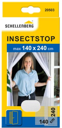 Schellenberg 20503 porta finestra, tende zanzariere per porte, bianco, 140 x 240 cm weiß