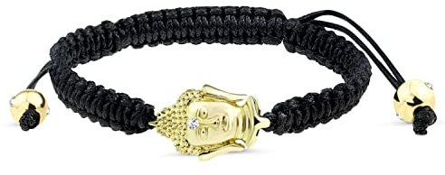 Andante-Stones Stylisches SHAMBALA Armband größenverstellbar 16-22 cm Buddha Kopf + Organzasäckchen