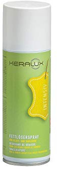 KERALUX Fettlösespray für öl- und fetthaltige Flecken und Verspeckungen auf Leder- und Textilbezügen. 200 ml