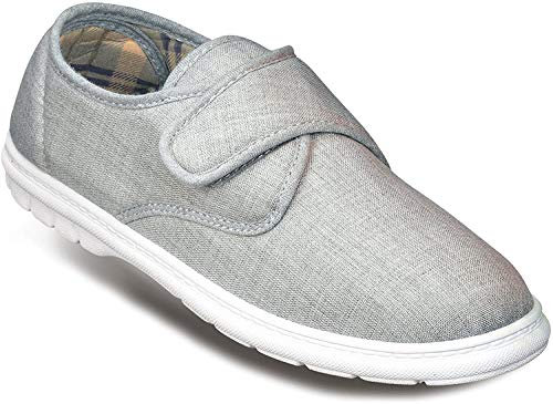 Chums Men's Touch Fastening Canvas Shoes Grey 9 UK