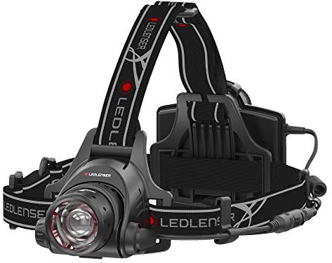 Ledlenser H14R.2, LED-Stirnlampe, Akku, aufladbar, bis zu 35h Laufzeit, 1000 Lumen, rotes Sicherheitslicht, einhändig fokussierbar