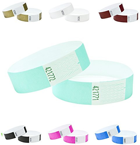 Tyvek Wristbands 3/4 inch 100 Pack (Aqua)