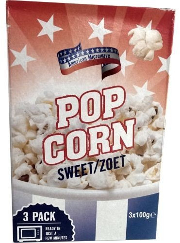 American Mikrowellen Popcorn süß, 3 x 100g (Microwave Popcorn Zoet)