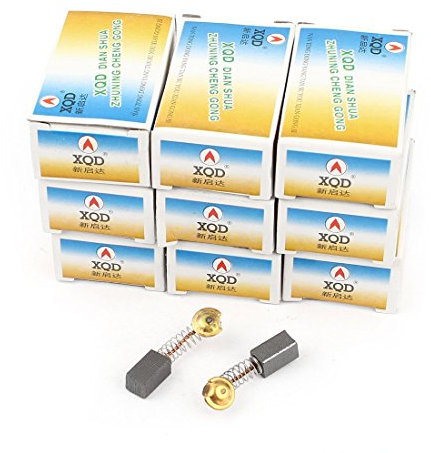 sourcing map 10 Pares 12mmx7mmx6mm Herramienta Motor Carbono Escobilla 999021 para HITACHI